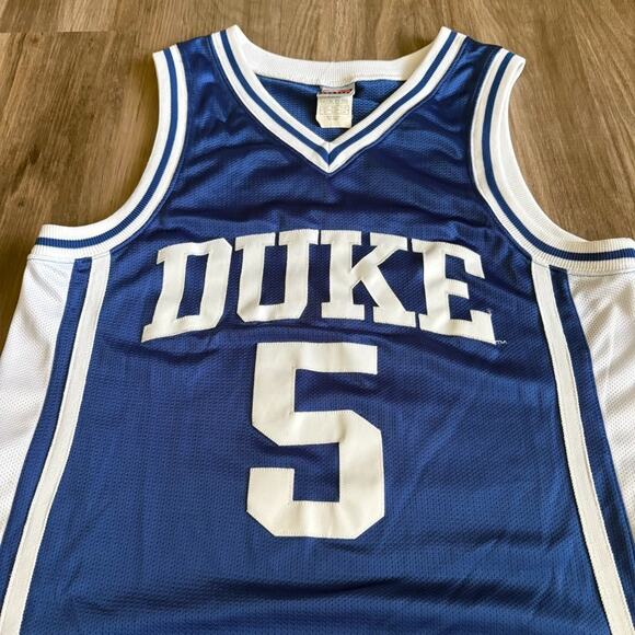 Vintage Nike Duke Basketball Tupac Jersey Men's Size 40 Stitched S/M Blue 20x30 - Picture 3 of 12